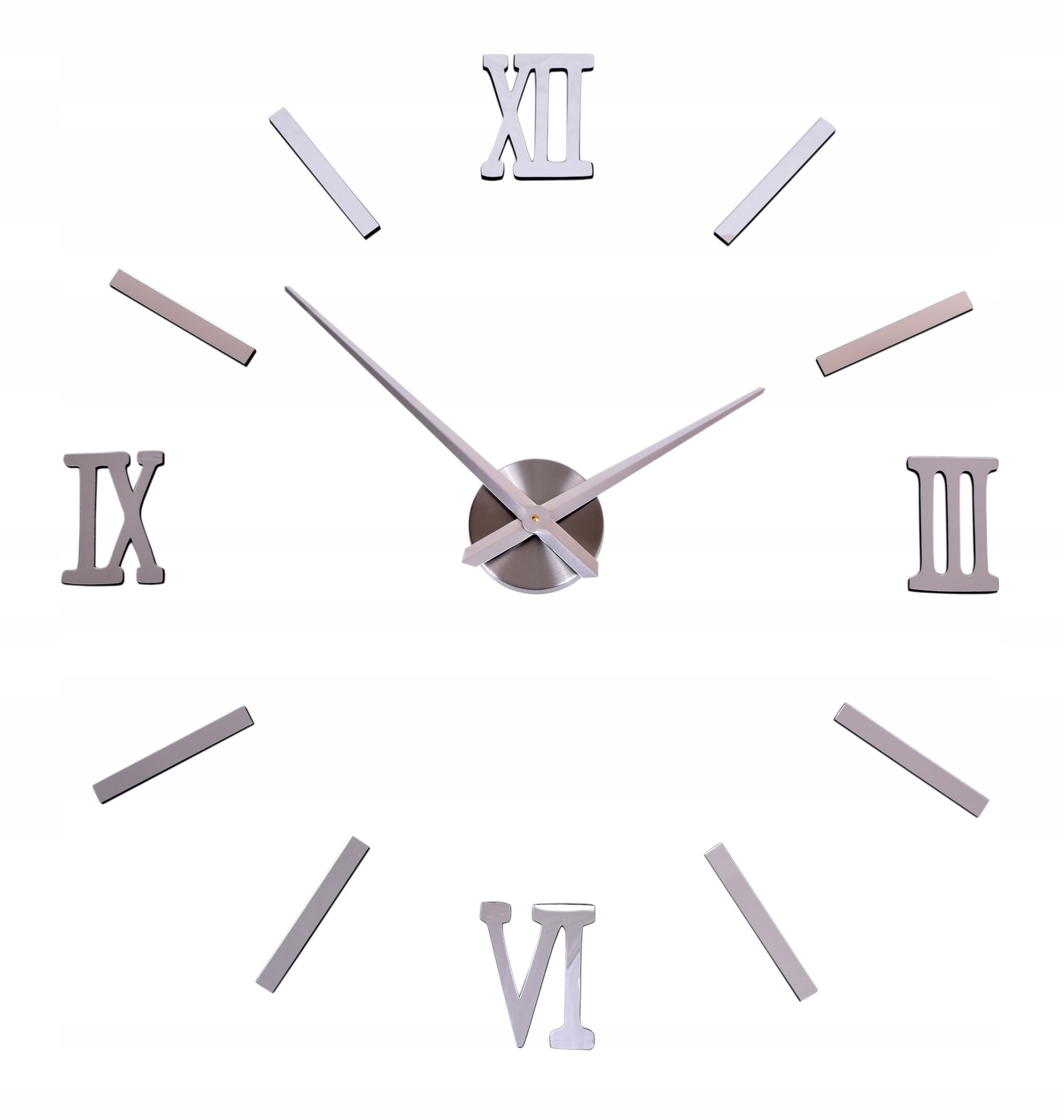Zegar ścienny Diy HAPI 3D srebny