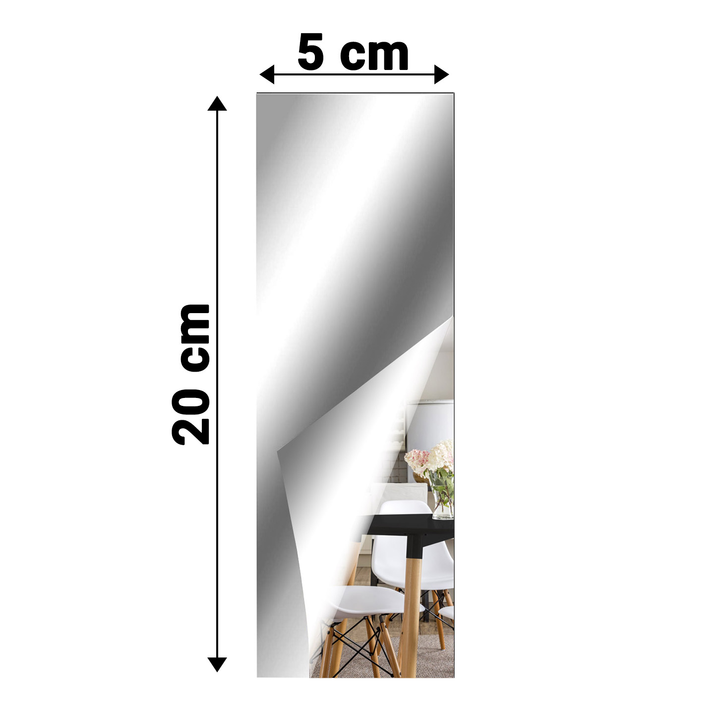 Dekoracyjne lustro akrylowe Oblong 20 cm
