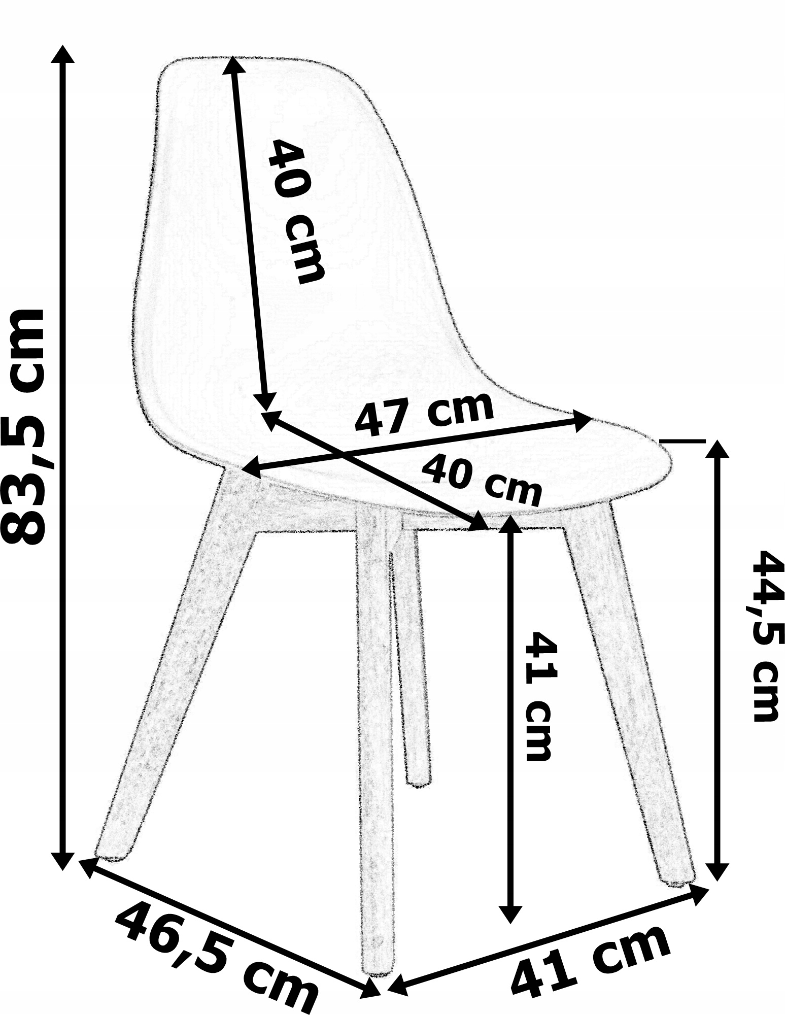 Krzesło nowoczesne DSW ASTI czarne