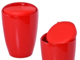 Pufa z pojemnikiem MALAGA czerwona z siedziskiem