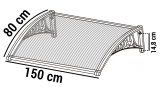 Daszek poliwęglanowy TORO 80 x 150cm brązowy