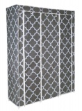 Szafa tekstylna z 8 półkami SONIA Maroko - szaro-biała