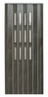 Drzwi harmonijkowe 001S DĄB GRAFIT MAT - 80 cm