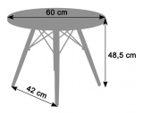 Stolik okrągły PARIS DTW 60 cm srebrnoszary