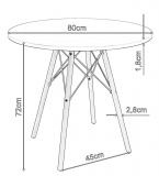 Zestaw mebli PARIS DSW DTW stół i cztery krzesła – biały