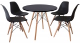Zestaw mebli PARIS DSW DTW stół i cztery krzesła – czarny