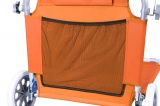 Leżak turystyczny z kółkami MARTIN z daszkiem - pomarańczowy