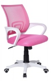 Fotel biurowy Bianco  biało-różowy