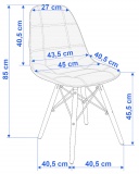 Krzesło welurowe Lyon - granatowy
