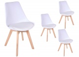 Komplet nowoczesnych krzeseł DSW Nantes - 4 sztuki - białe