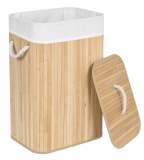 Kosz bambusowy pojemnik na pranie 1 komorowy naturalny
