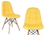 Krzesło K-LYON z guzikami żółte