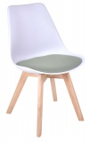 Krzesło Nantes białe z szarym siedziskiem