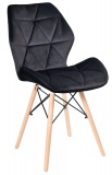 Krzesło tapicerowane RENNES VELVET - czarne