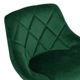 Hoker krzesło barowe CYDRO BLACK ciemnozielone Velvet