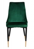 Krzesło welurowe tapicerowane Vermont Velvet ciemnozielone