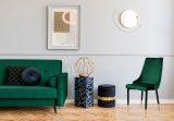 Krzesło welurowe tapicerowane Vermont Velvet ciemnozielone