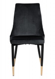Krzesło welurowe tapicerowane Vermont Velvet czarne