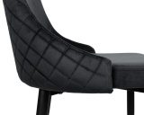 Krzesło welurowe tapicerowane Vermont Velvet czarne