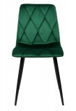 Krzesło welurowe tapicerowane Madison Velvet ciemnozielone