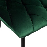 Krzesło welurowe tapicerowane Madison Velvet ciemnozielone
