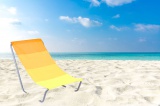 Leżak turystyczny plażowy składany OLEK - żółty