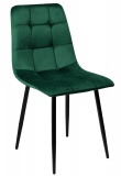 Krzesło welurowe DENVER velvet ciemnozielone