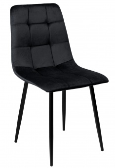 Krzesło welurowe DENVER velvet czarne