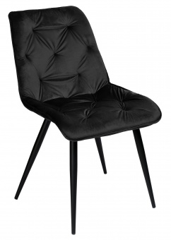 Krzesło welurowe tapicerowane Montreal czarne Velvet