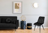 Krzesło welurowe tapicerowane Montreal czarne Velvet