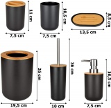 Akcesoria łazienkowe Timor komplet 6 elementów czarny