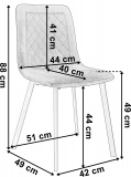 Krzesło welurowe CURTIS VELVET tapicerowane granatowy aksamit