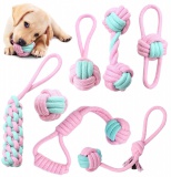 Zestaw 7 zabawek dla psa PINKY szarpaki różowe