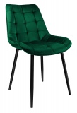 Krzesło welurowe NORMAN Velvet ciemnozielone