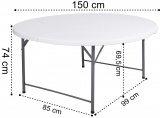 Stół cateringowy BATLEY składany 150 cm biały