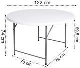 Stół cateringowy BRISTOL składany 120 cm biały