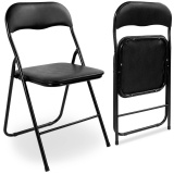 Krzesło składane BASICO czarne 4 sztuki